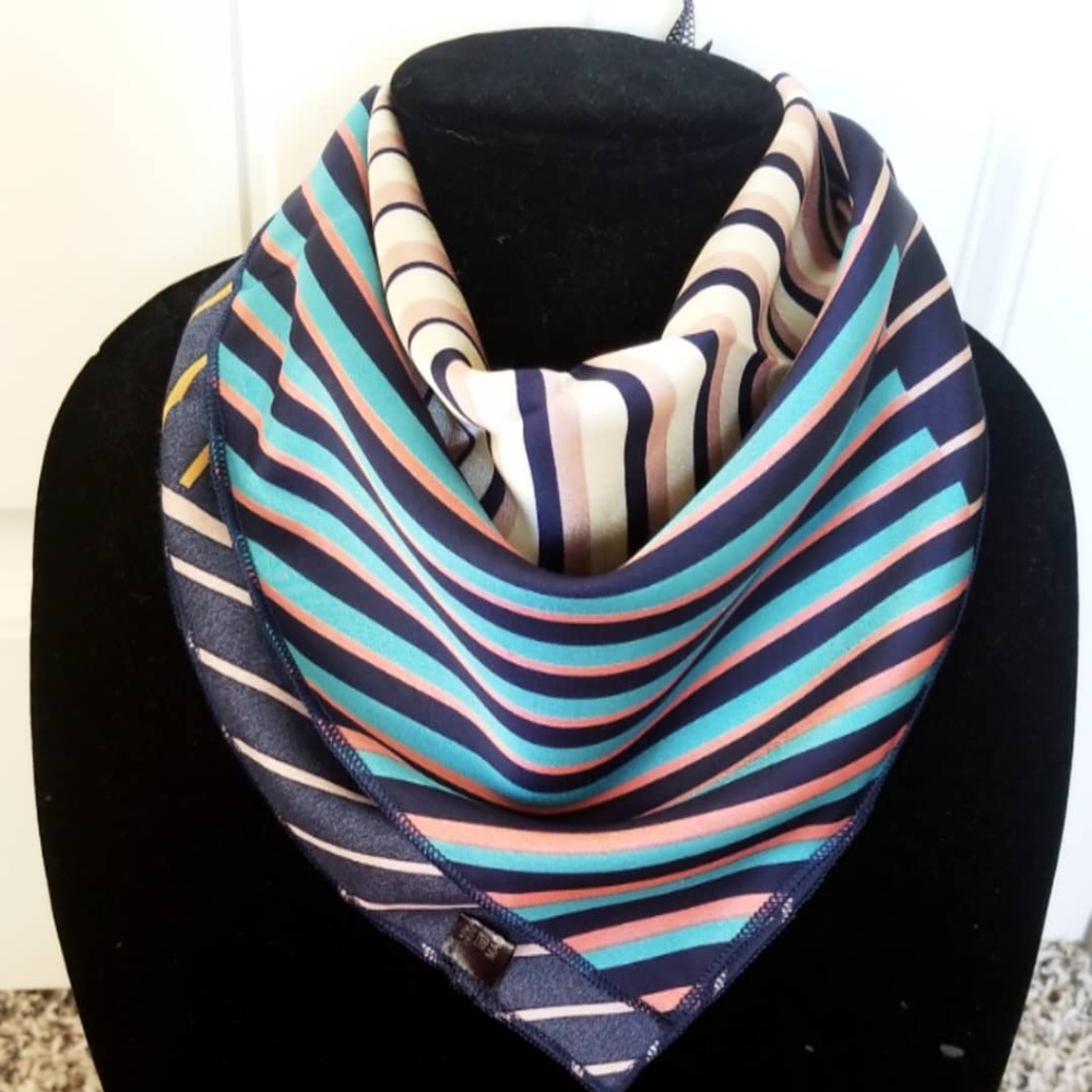 Striped satin bandana